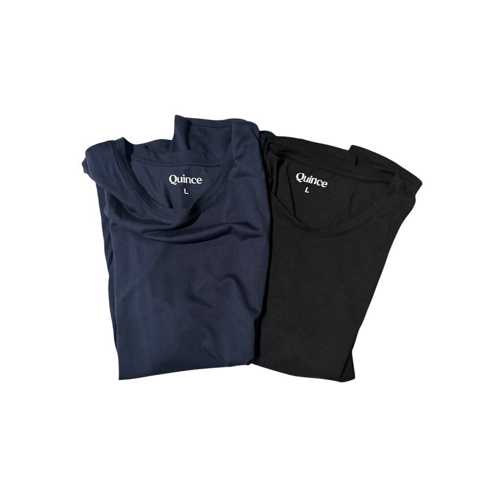 Quince Cotton Modal Muscle Two Tank Bundle (Black & Navy, Size L)